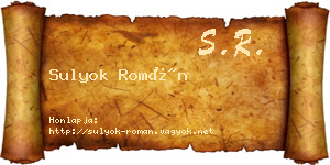 Sulyok Román névjegykártya